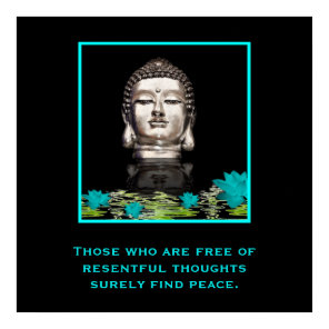 Buddha Head with Inspirational Quote on Peace Poster