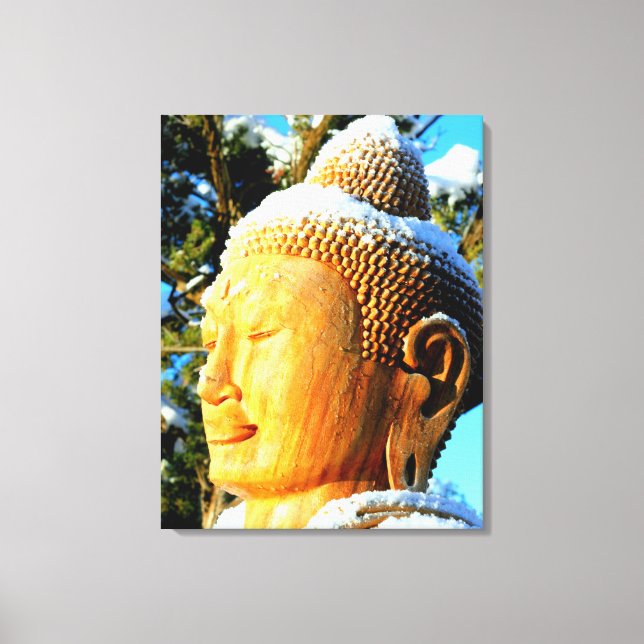 buddha head wrapped canvas print (Front)