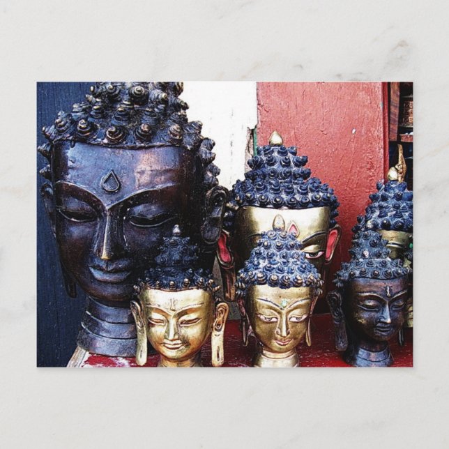 Buddha Heads Postcard (Front)