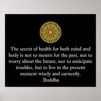 Buddha Health  Inspirational Quote Poster by spiritcircle at Zazzle