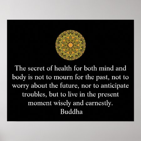Buddha Health  Inspirational Quote Poster