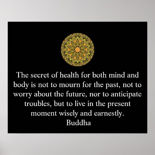 Buddha health  inspirational quote poster