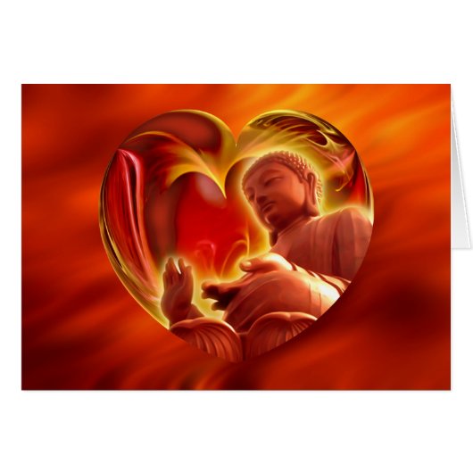 BUDDHA Heart | fire red Cards (Front Horizontal)