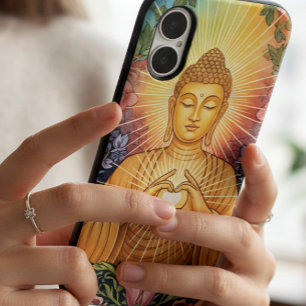 Buddha, Heart of light, Party, Floral, Vintage iPhone 17 Case