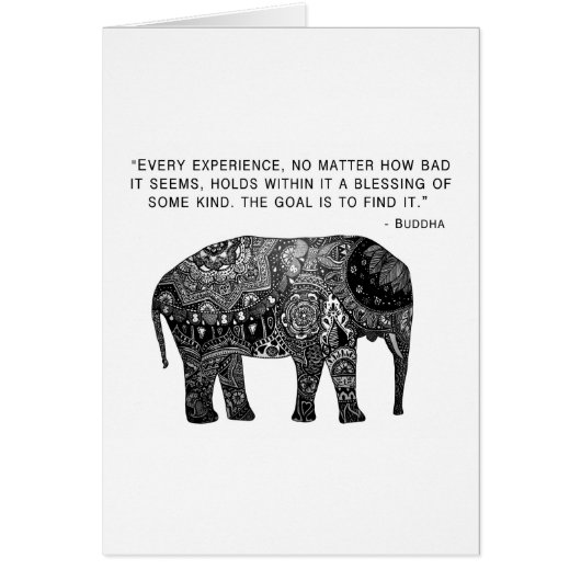Buddha Henna Wisdom Elephant Cards (Front)