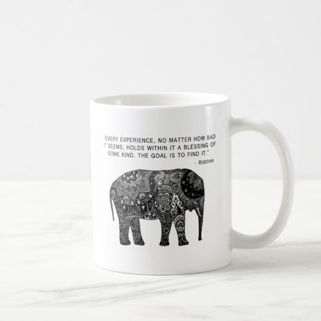Buddha Henna Wisdom Elephant Coffee Mug (Right)