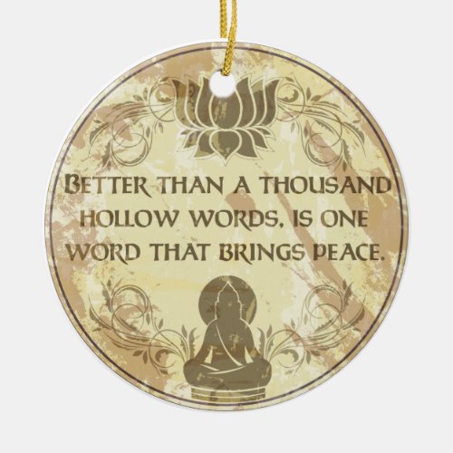 Buddha Hollow Words Ceramic Ornament