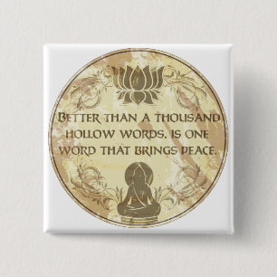 Buddha Hollow Words Pinback Button