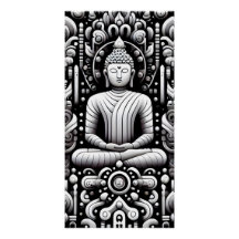Buddha in black and white