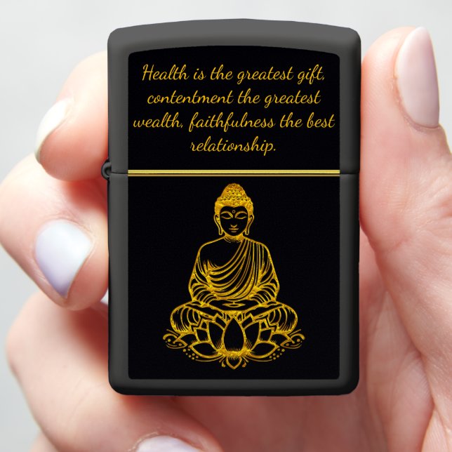 Buddha in Lotus Pose Zippo Lighter (In Hand)