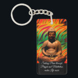Buddha in Meditation Keychain<br><div class="desc">Seeking Peace through Prayer and Meditation makes Life easier</div>