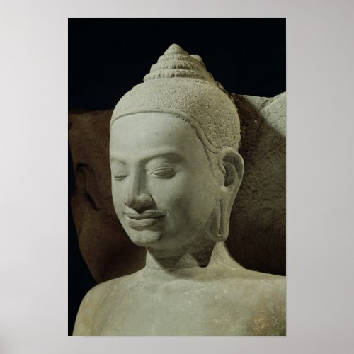 Buddha in Meditation on the Naga King Poster