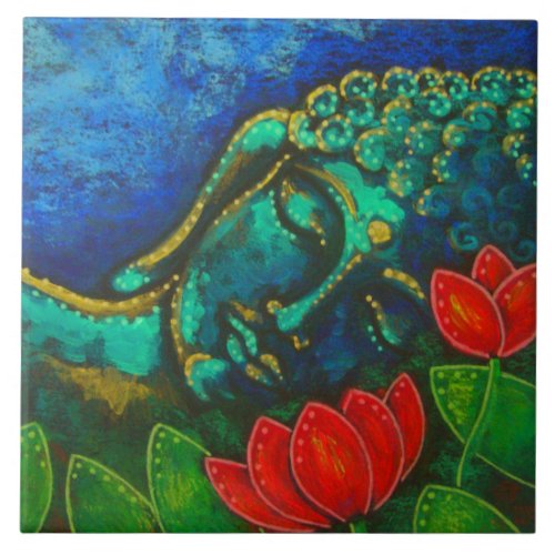 BUDDHA IN MY GARDEN 6 X 6 PHOTO TILE