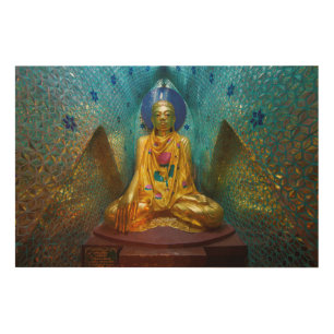 Buddha In Ornate Alcove Wood Wall Decor