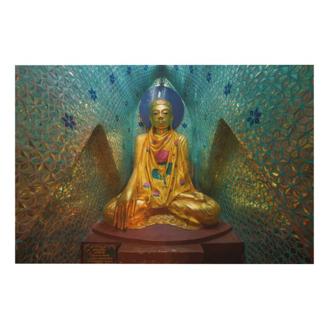 Buddha In Ornate Alcove Wood Wall Decor (Front)