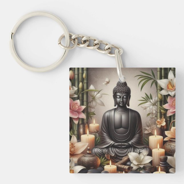 Buddha in Prayer Keychain (Front)
