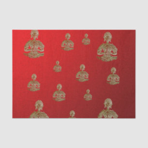 buddha in red tissue paper