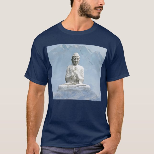 Buddha in the Mountains Above the Clouds T-Shirt (Front)