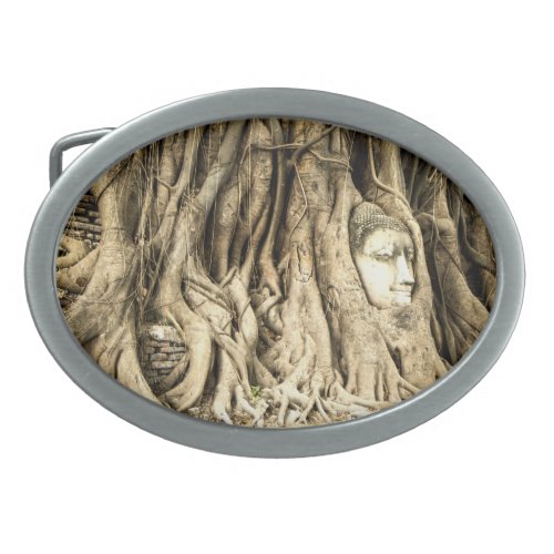 Buddha in the Tree Roots Belt Buckle