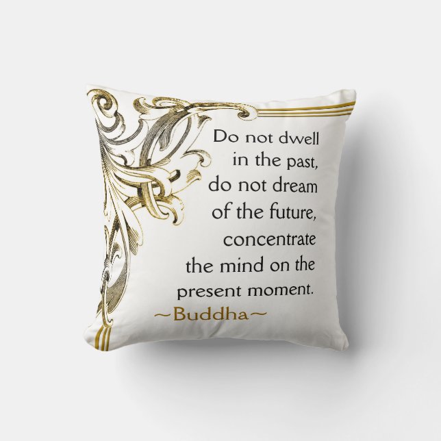 Buddha Inspirational Quote Throw Pillow (Front)