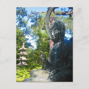 buddha japanese gardens postcard