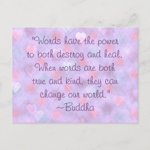 Buddha Kind Words Quote Postcard