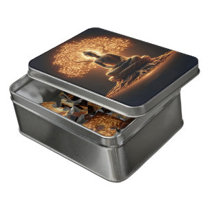Buddha lights the sacred tree at dusk jigsaw puzzle