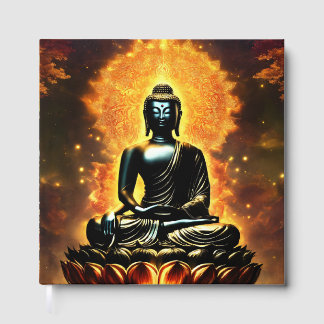 Buddha Logo White Lined Guest Book