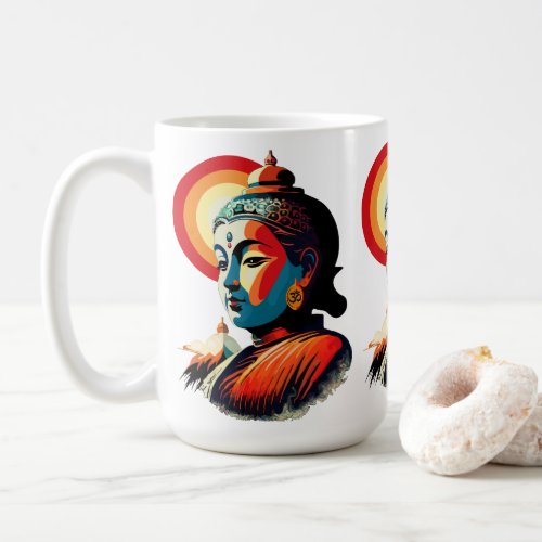 Buddha Lord Retro Pop Art Portrait Coffee Mug