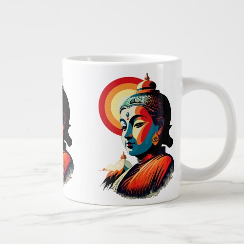 Buddha Lord Retro Pop Art Portrait Giant Coffee Mug