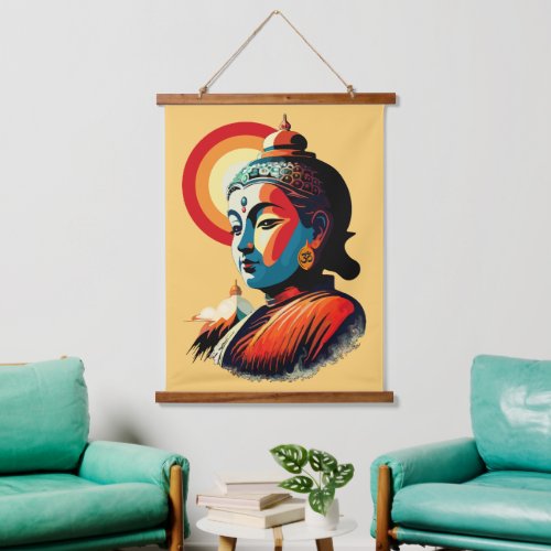 Buddha Lord Retro Pop Art Portrait Hanging Tapestry