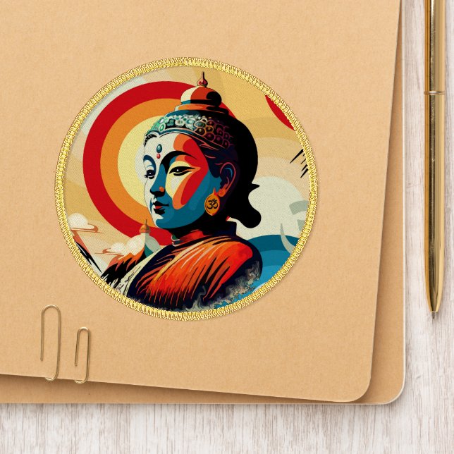 Buddha Lord Retro Pop Art Portrait Patch (On Shoe Tip)