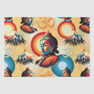 Buddha Lord Retro Pop Art Portrait Tissue Paper