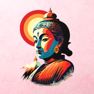 Buddha Lord Retro Pop Art Portrait Wall Decal