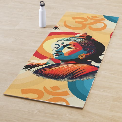 Buddha Lord Retro Pop Art Portrait Yoga Mat