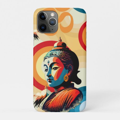 Buddha Lord Retro Pop Art Seamless Pattern iPhone 11 Pro Case