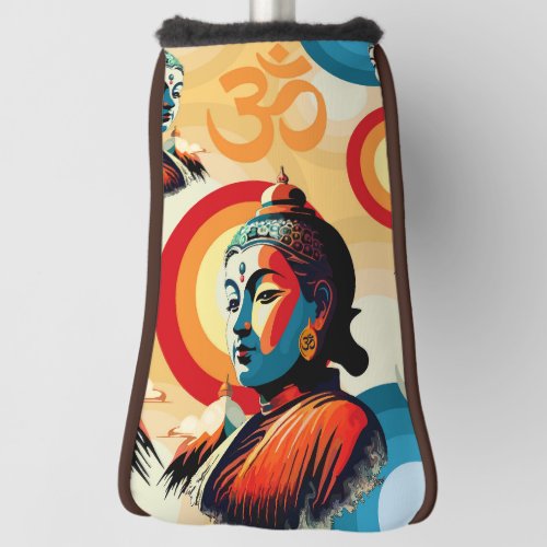 Buddha Lord Retro Pop Art Seamless Pattern Golf Head Cover