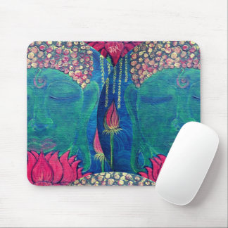 Buddha Lotus green meditation Buddhism Mouse Pad