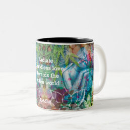Buddha Lotus Mandala Watercolor Perzonalized Quote Two-Tone Coffee Mug