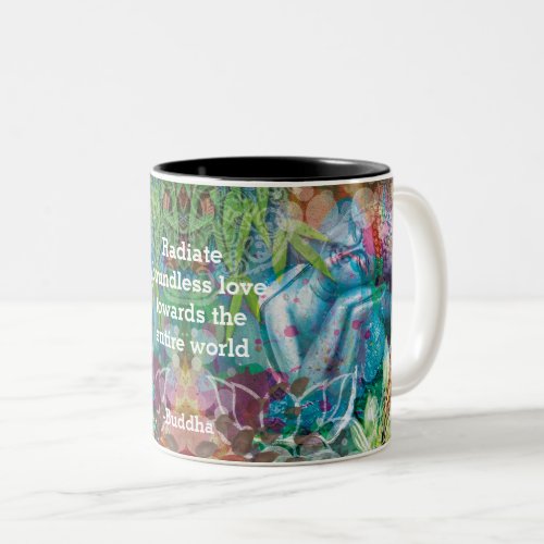 Buddha Lotus Mandala Watercolor Perzonalized Quote Two_Tone Coffee Mug