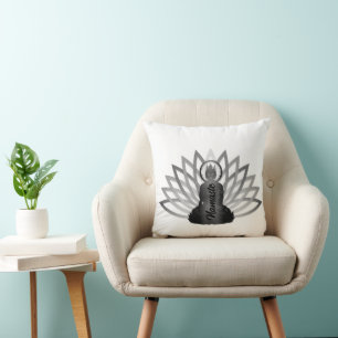 Buddha Lotus Namaste Throw Pillow
