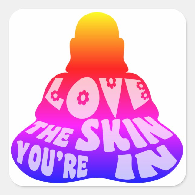 Buddha Love Colorful Square Sticker (Front)