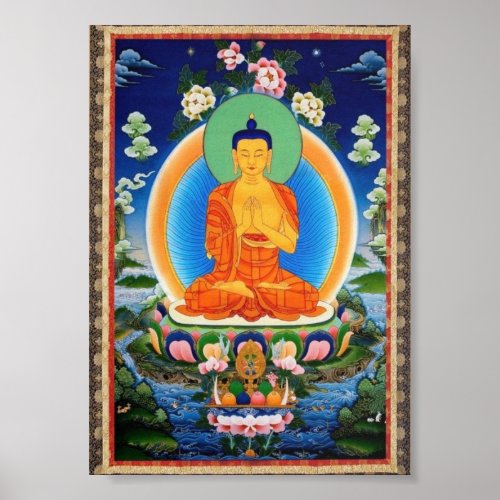 Buddha Mandala Antique Tibetan Thanka Poster