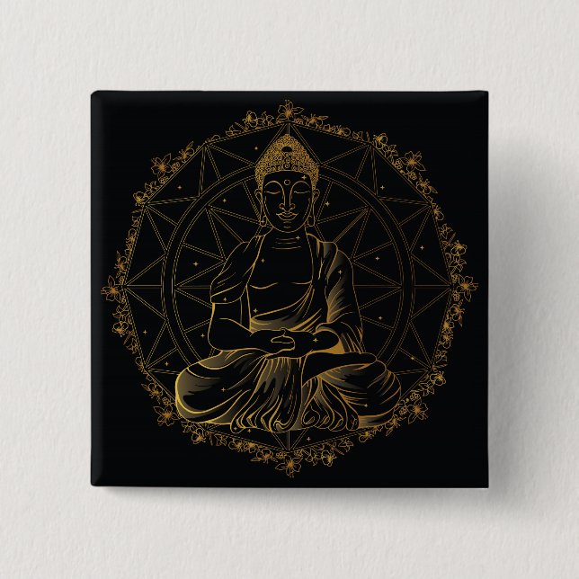 Buddha Mandala Button (Front)