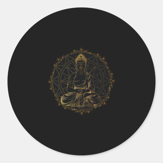 Buddha Mandala Classic Round Sticker (Front)