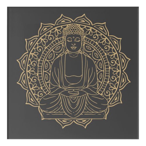 Buddha Mandala Spiritual Meditation Acrylic Art