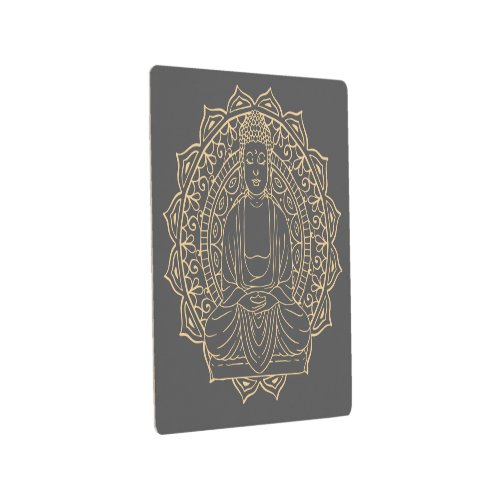 Buddha Mandala Spiritual Zen Yoga Pillow Metal Print