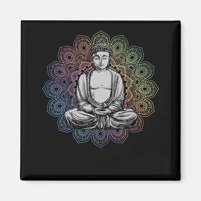 Buddha Mandala Yoga Spiritual Buddhism Magnet (Front)