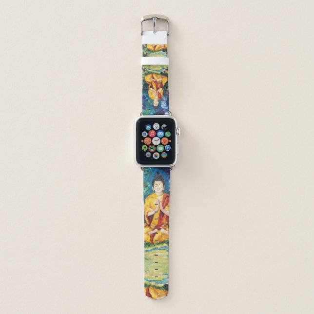 Buddha Meditate Pray Peace Maureen Girard Apple Watch Band (Front)