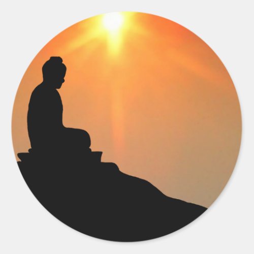 Buddha Meditating Classic Round Sticker
